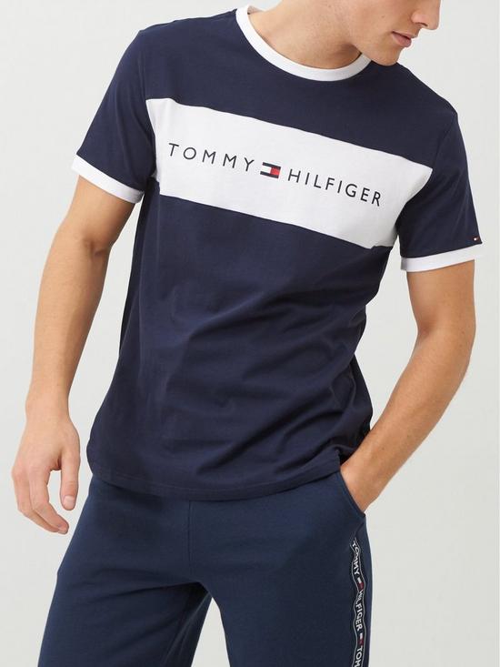 front image of tommy-hilfiger-logo-lounge-t-shirt-navy