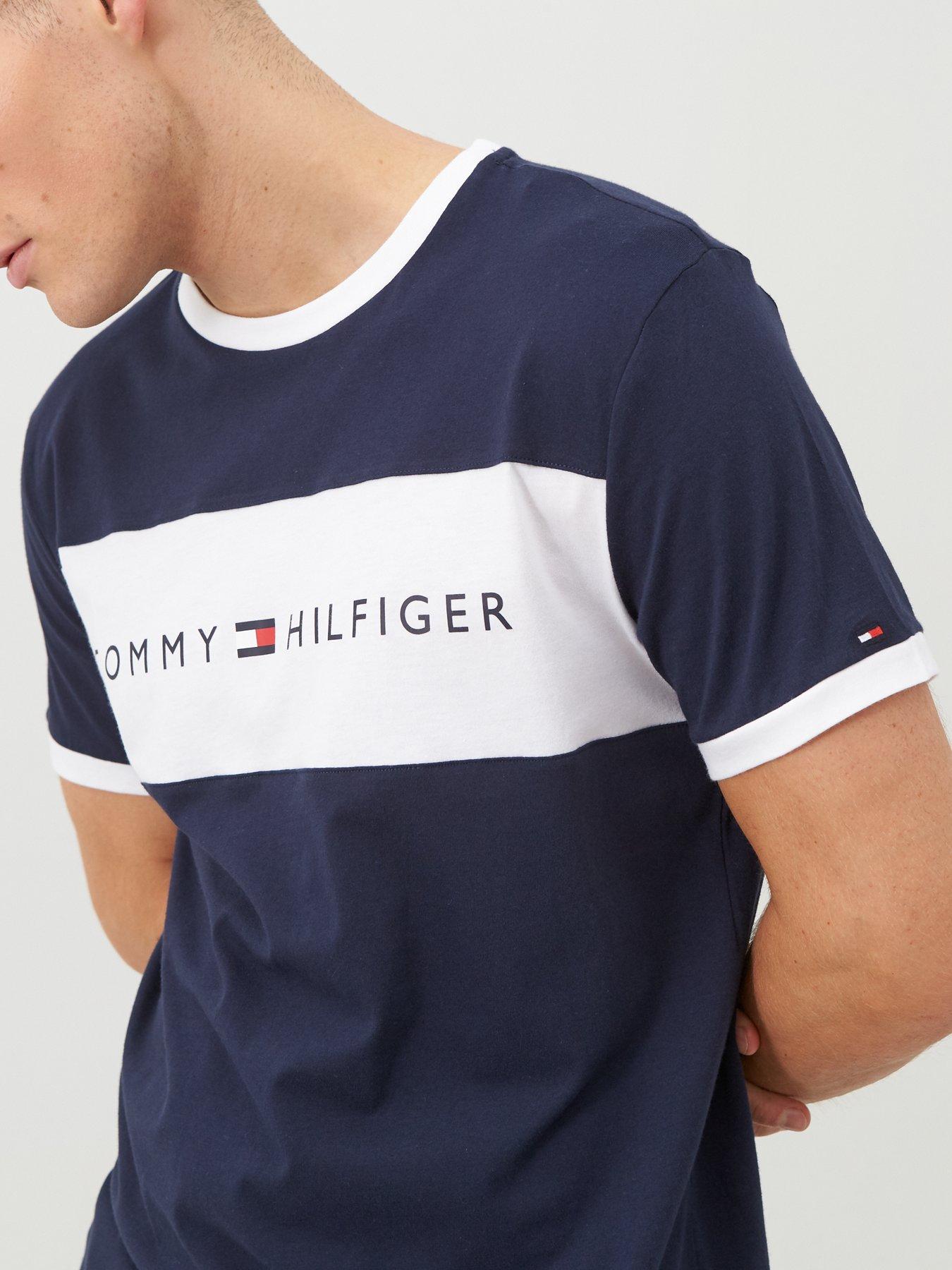 Tommy Hilfiger Logo Lounge T-Shirt - Navy | Very.co.uk