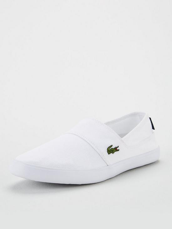 Lacoste Marice Canvas Slip-On Trainers - White | very.co.uk