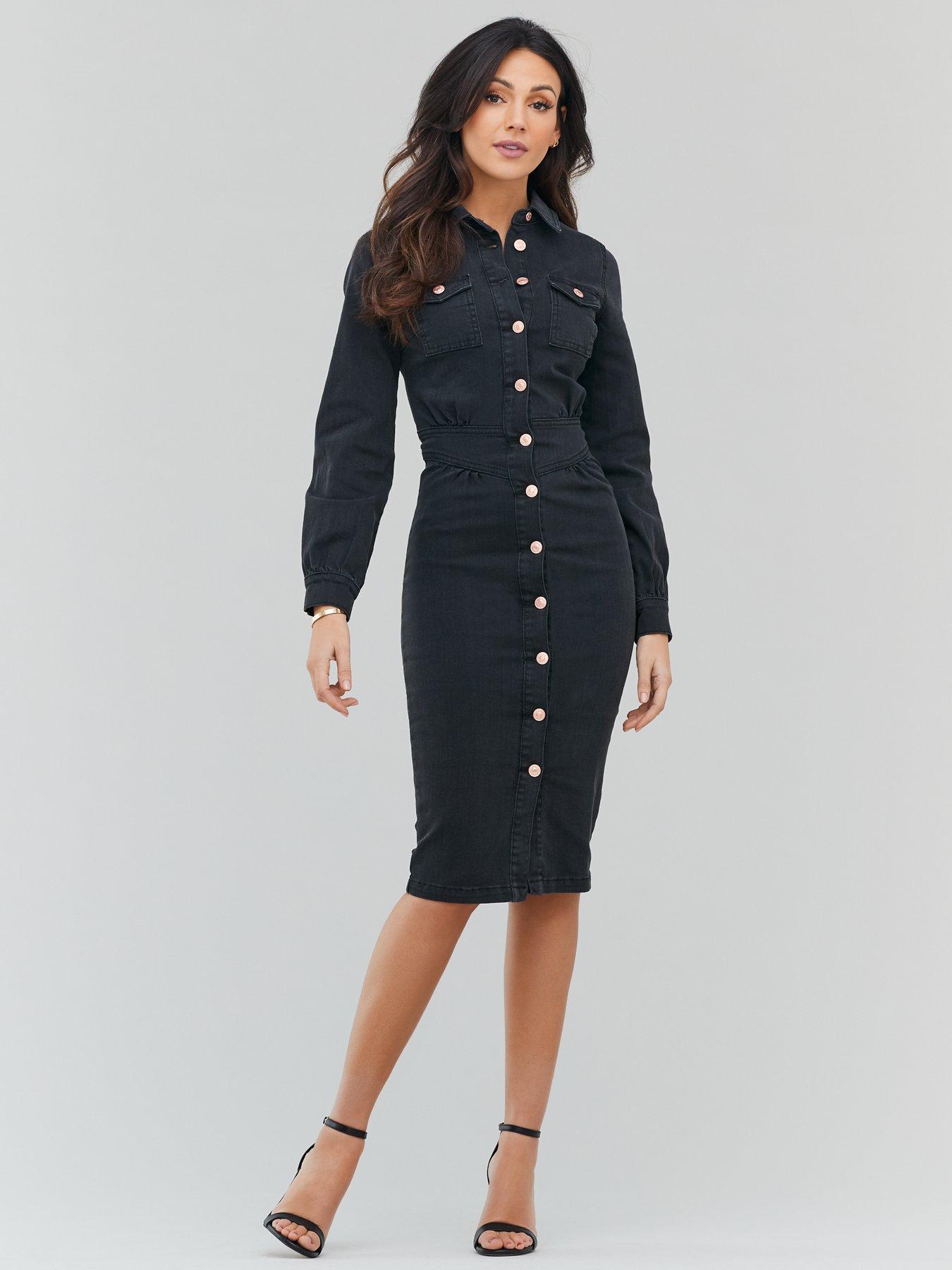 black fitted dress uk