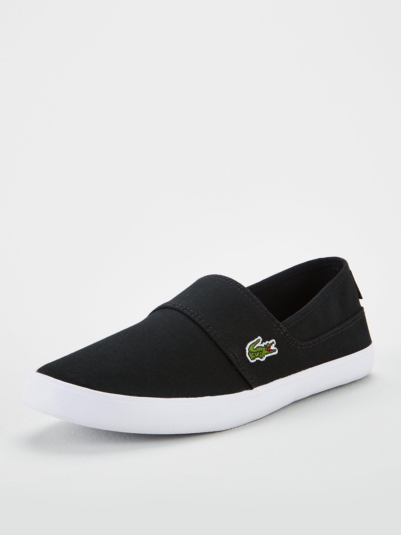lacoste canvas slip on shoes