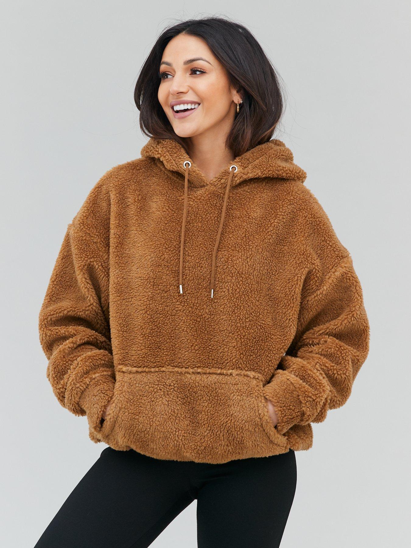 camel teddy hoodie