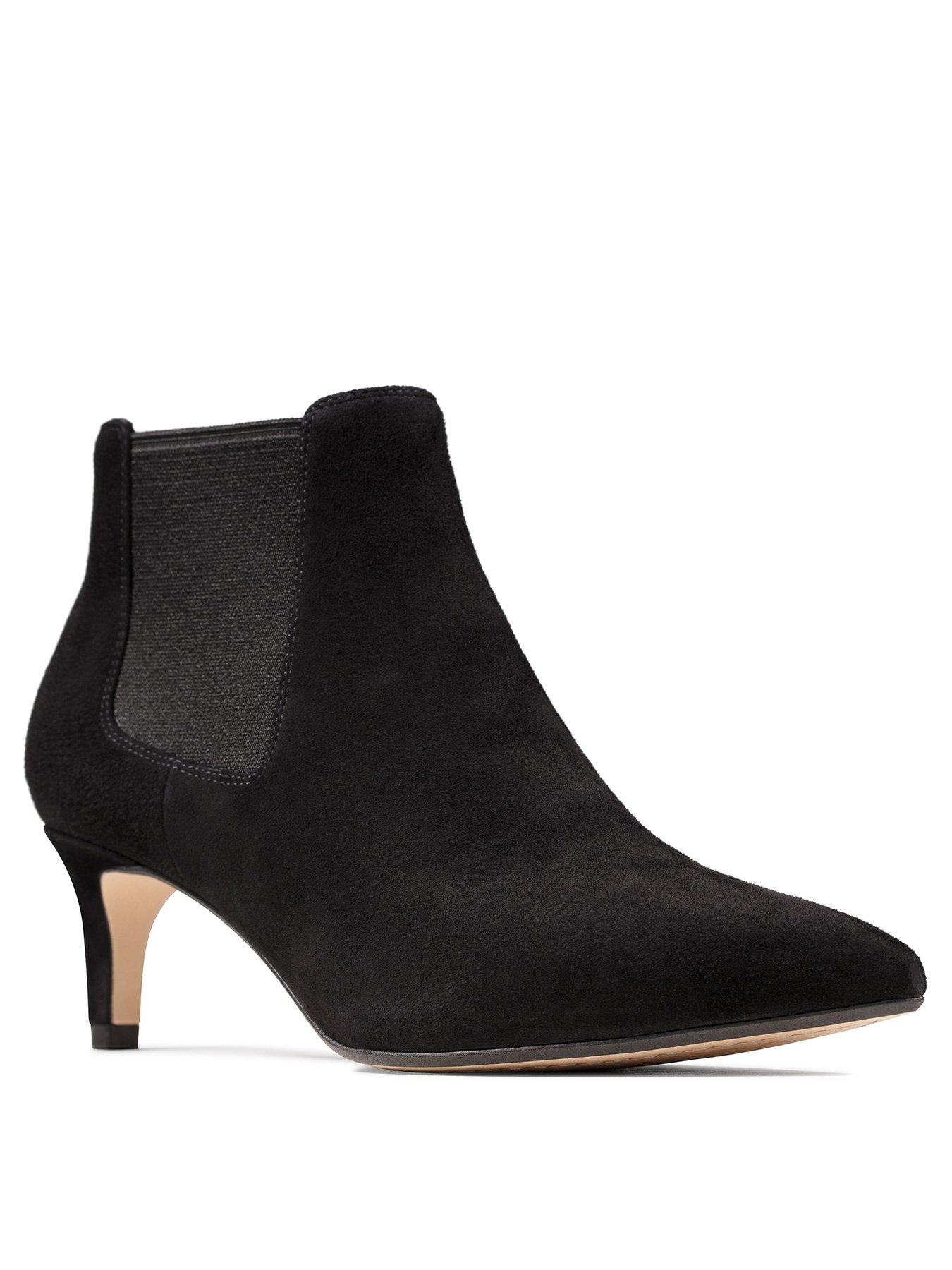 black suede kitten heel ankle boots uk