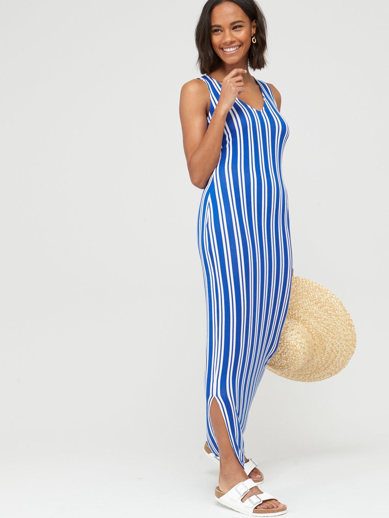 v neck jersey maxi dress