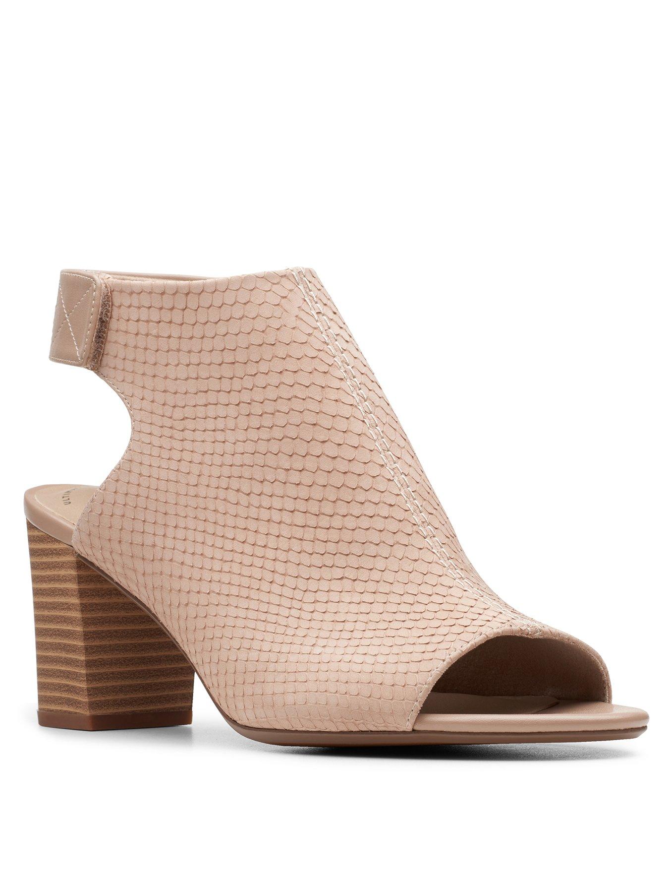 clarks peep toe booties