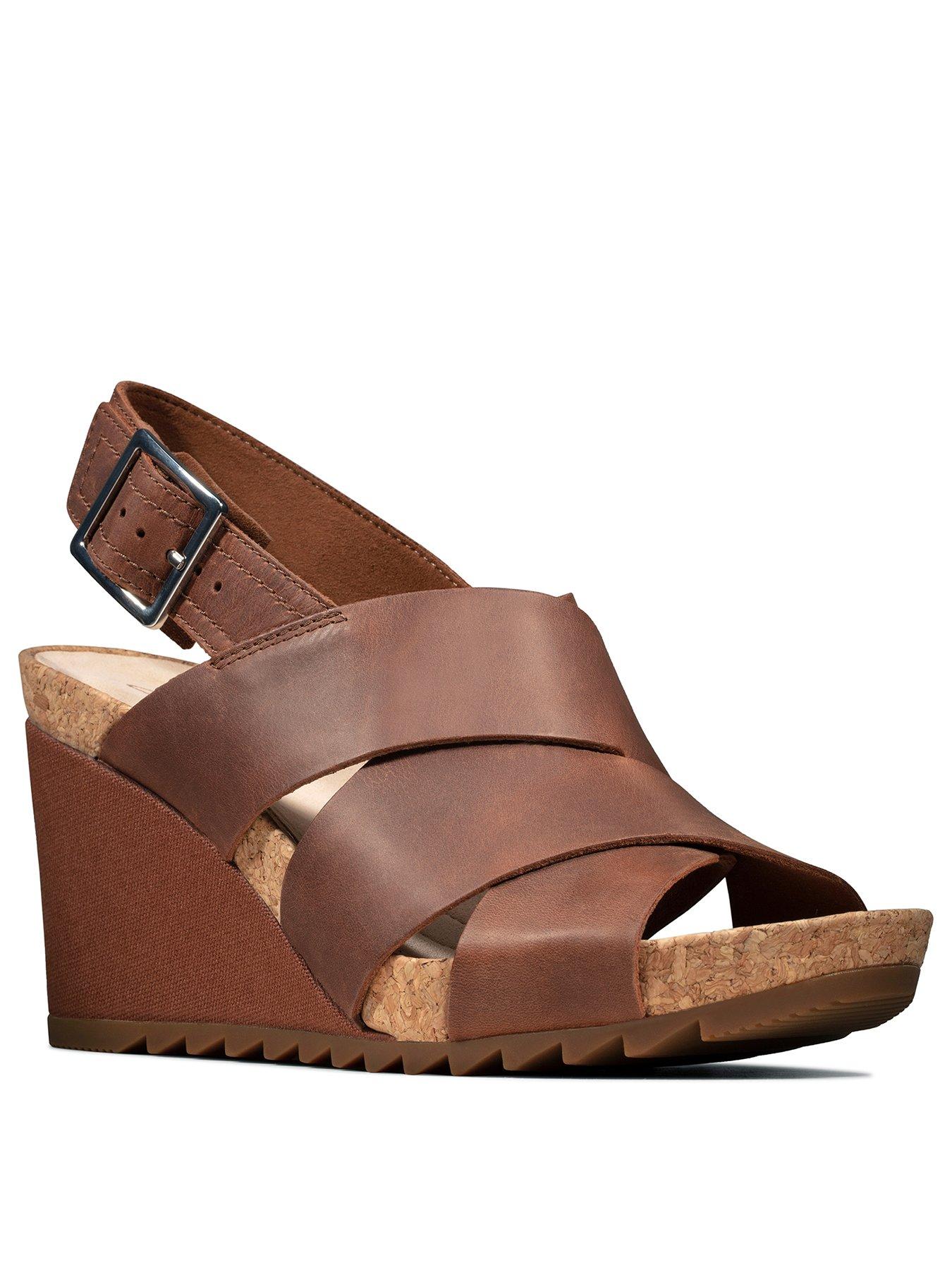 tan leather wedge sandals uk