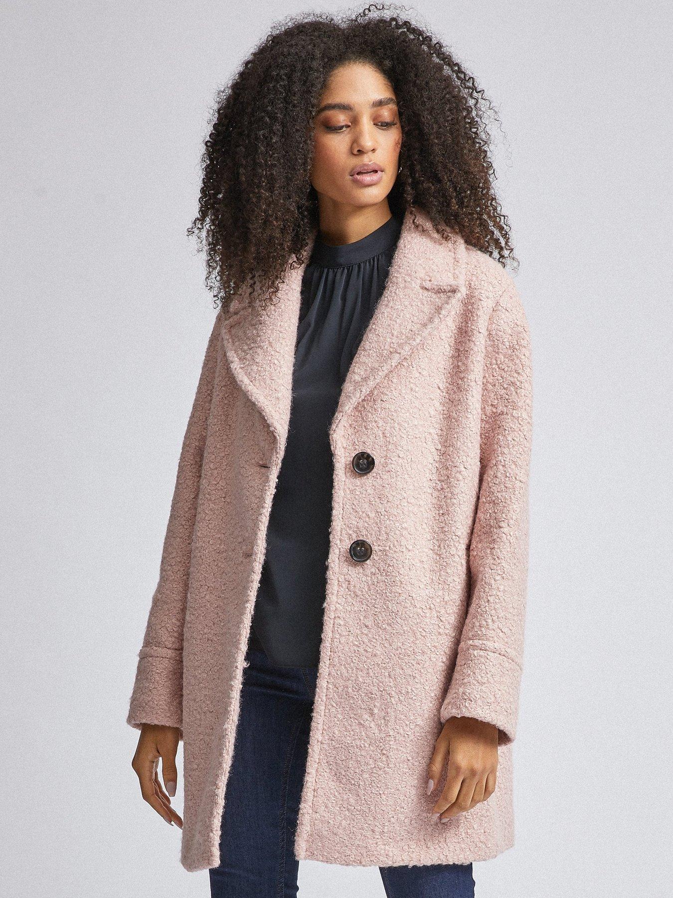 next pink boucle coat