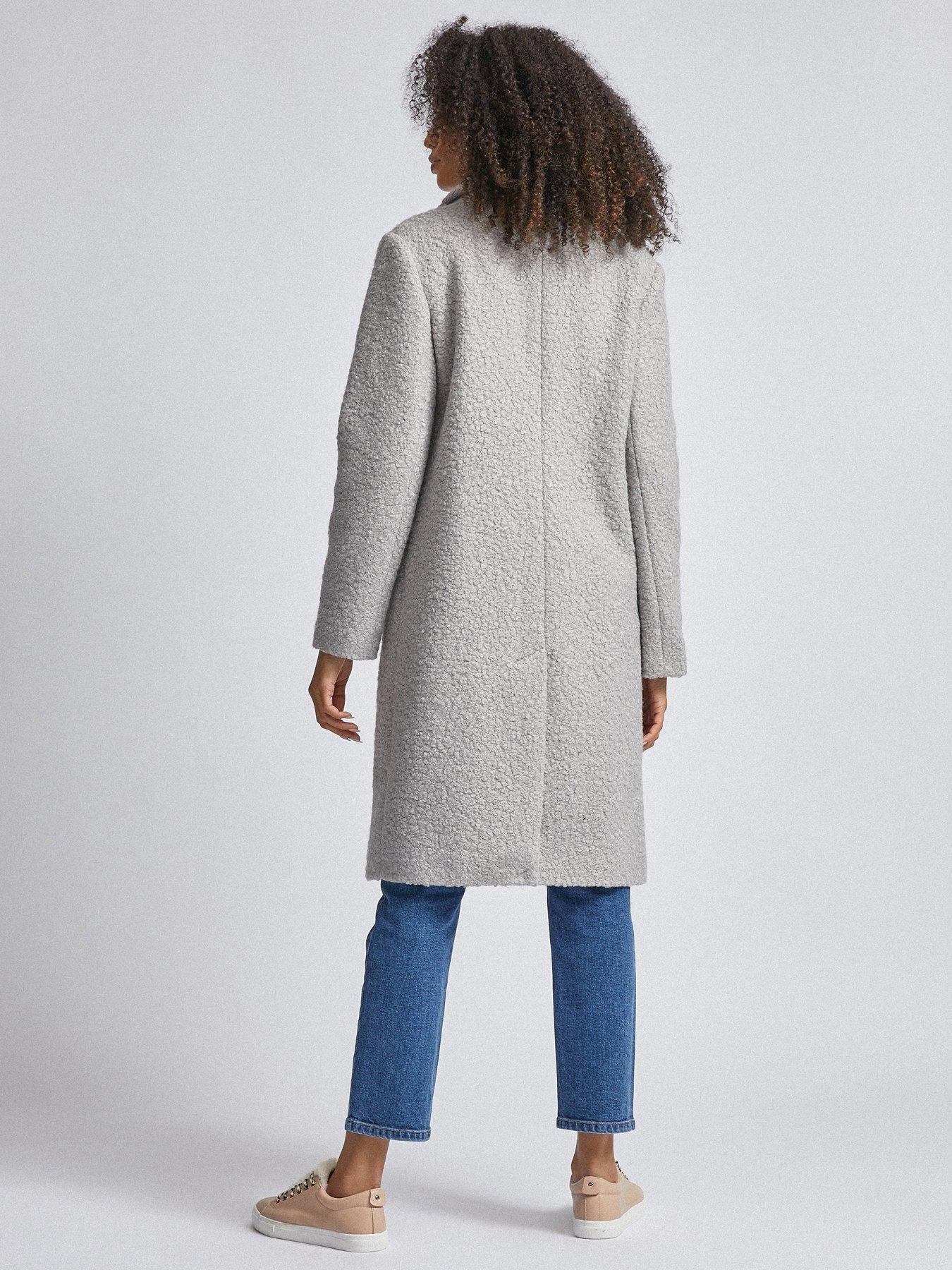 grey boucle coat