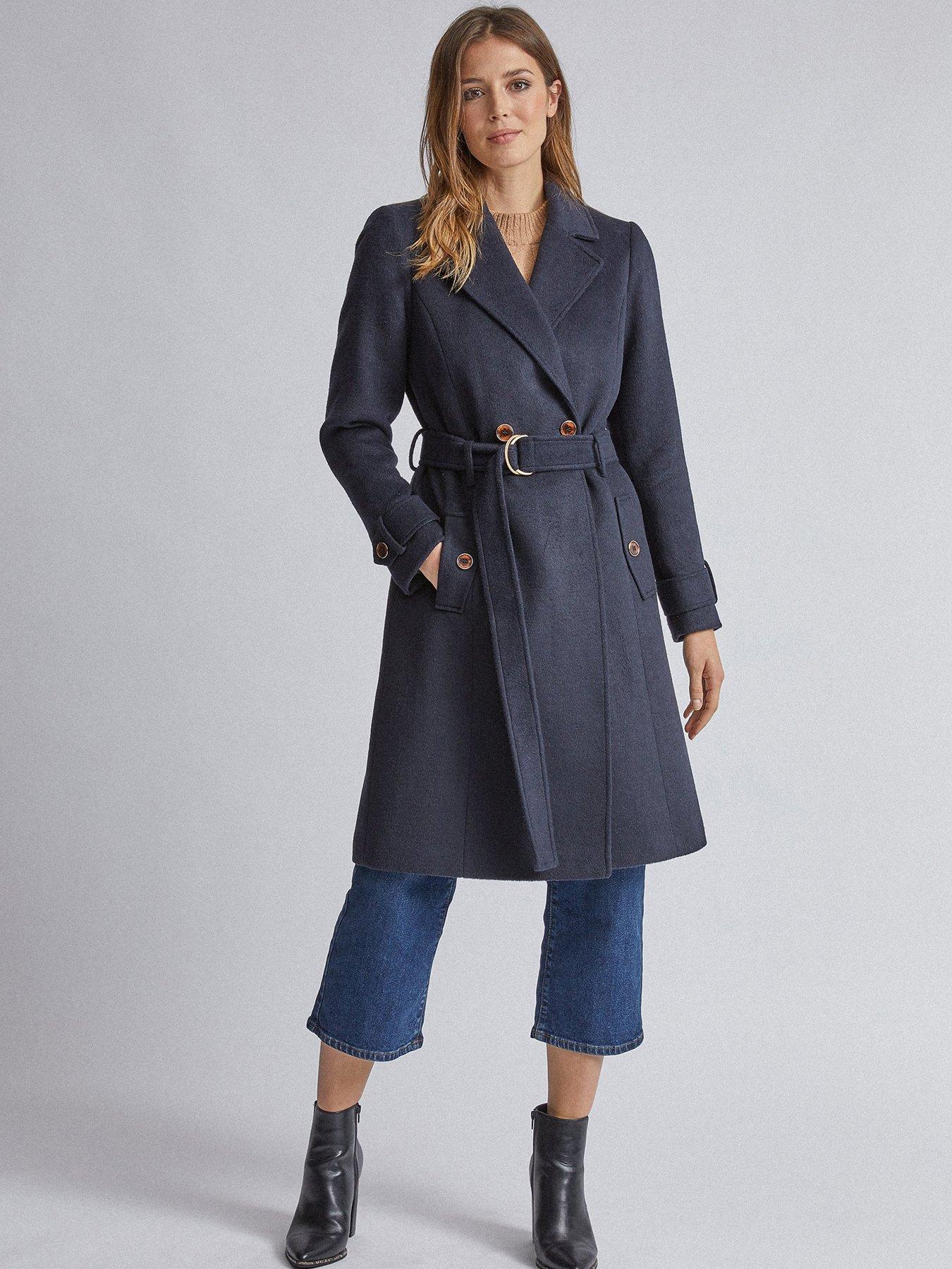 navy wrap coat uk