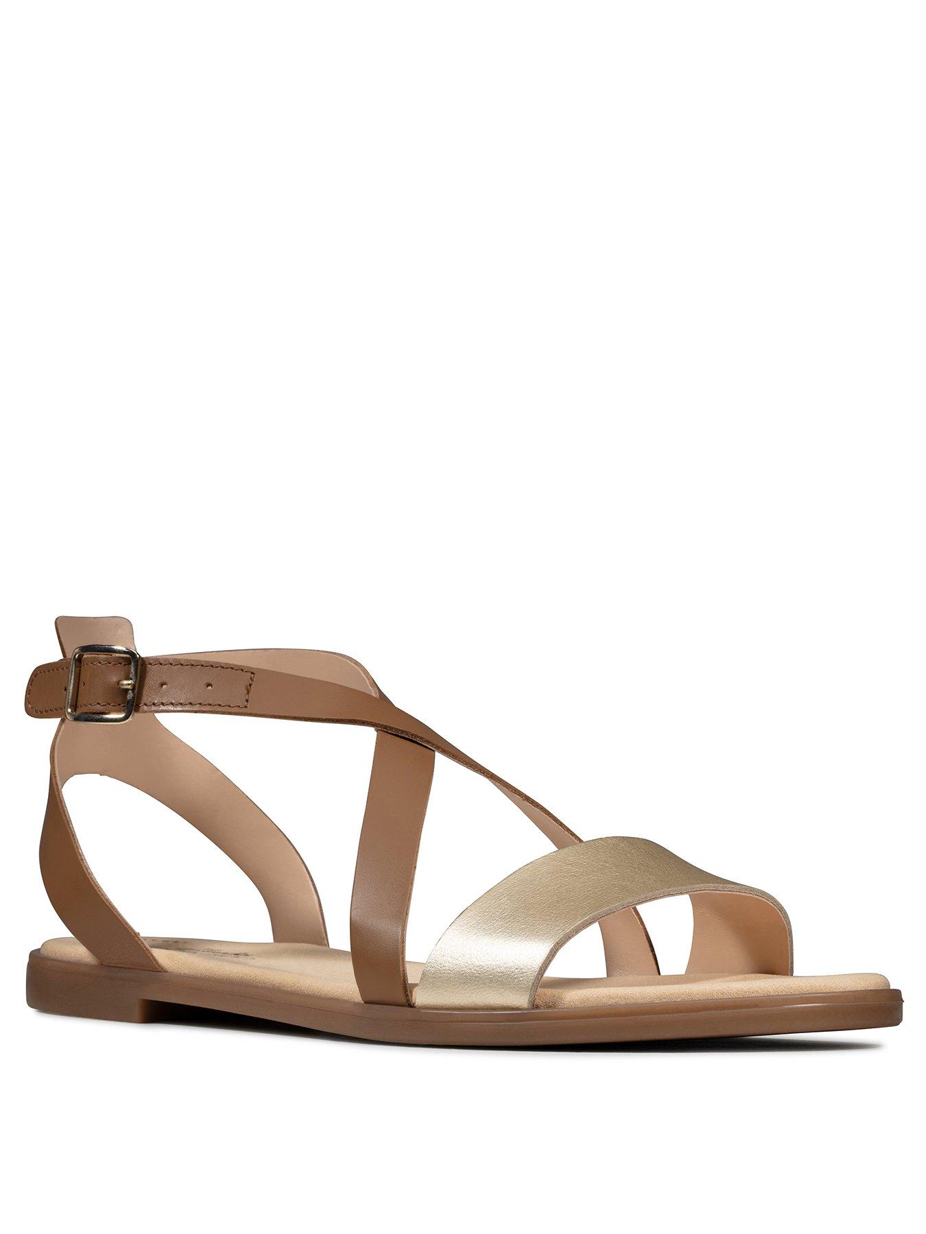 clarks tan leather sandals