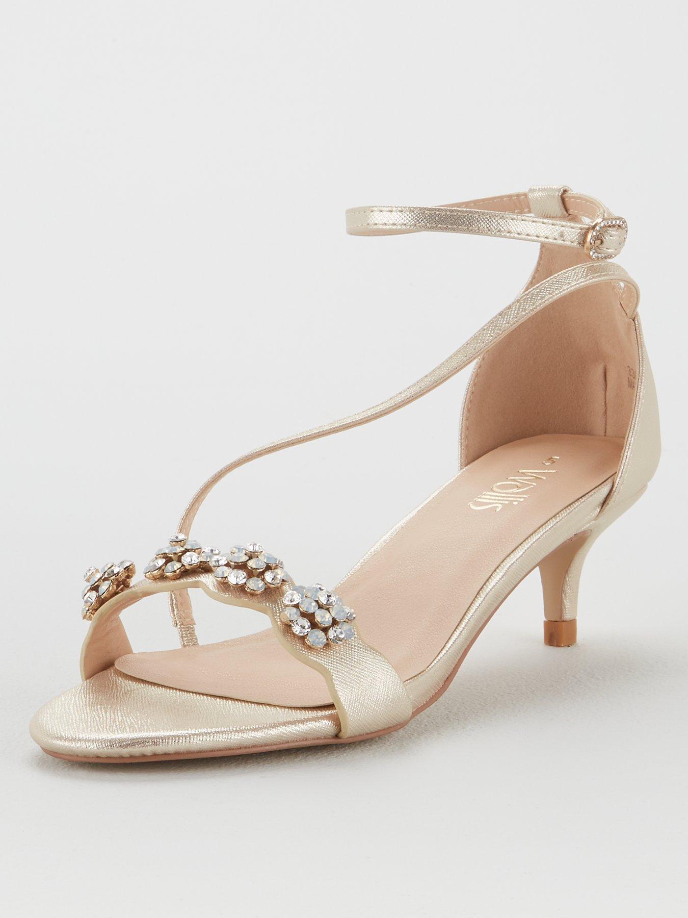 gold kitten heel sandals uk