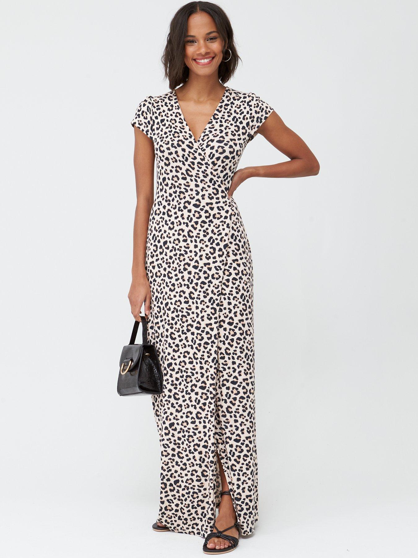 leopard print maxi wrap dress