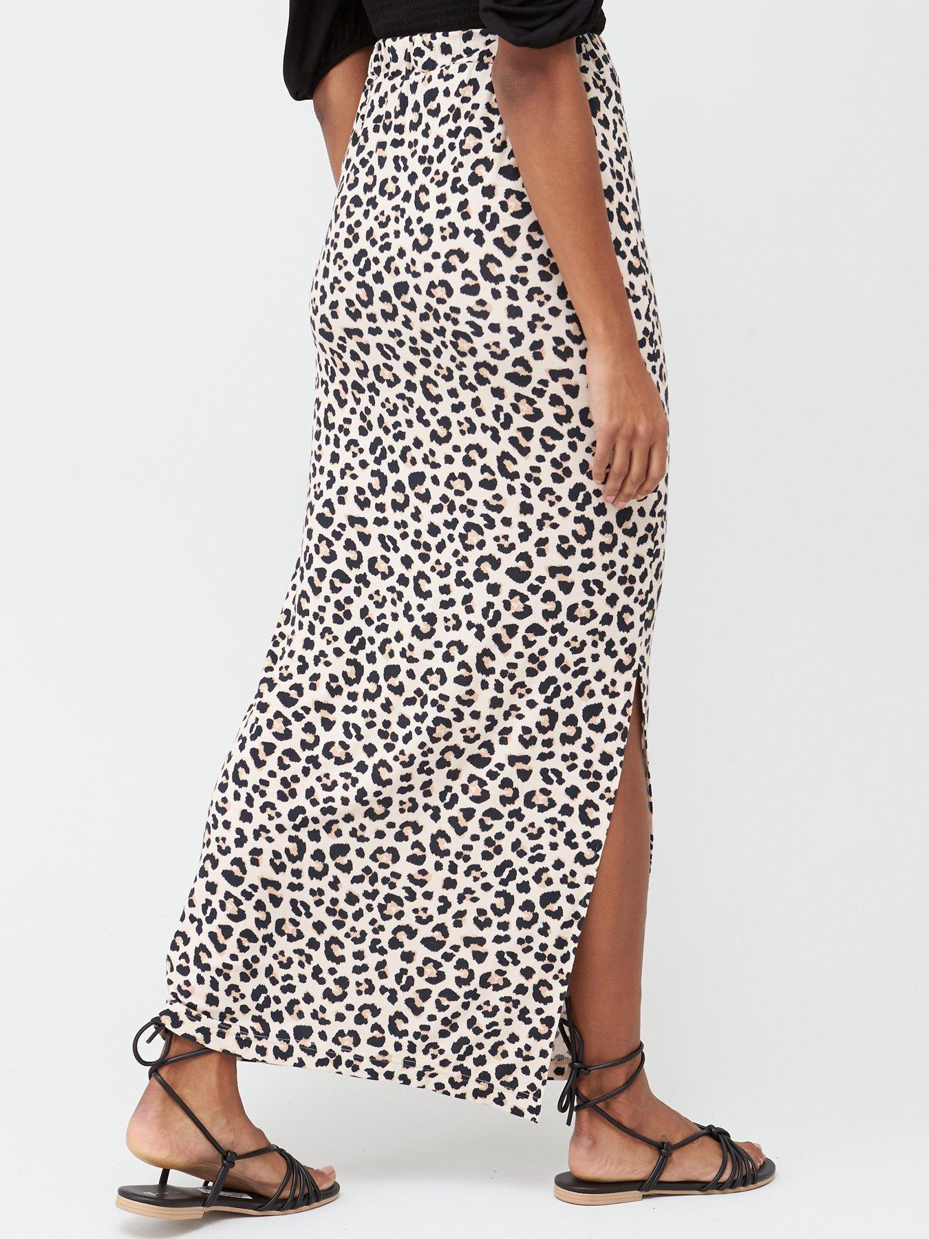 animal print jersey skirt