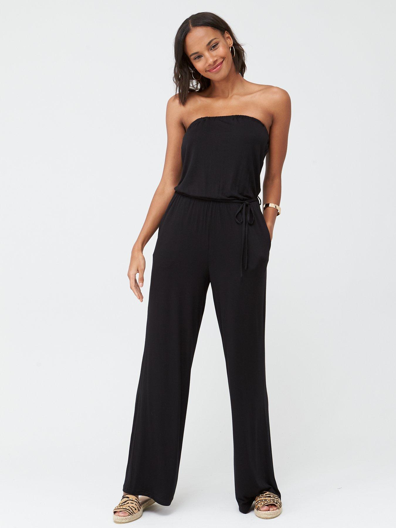 black strapless jumpsuit uk