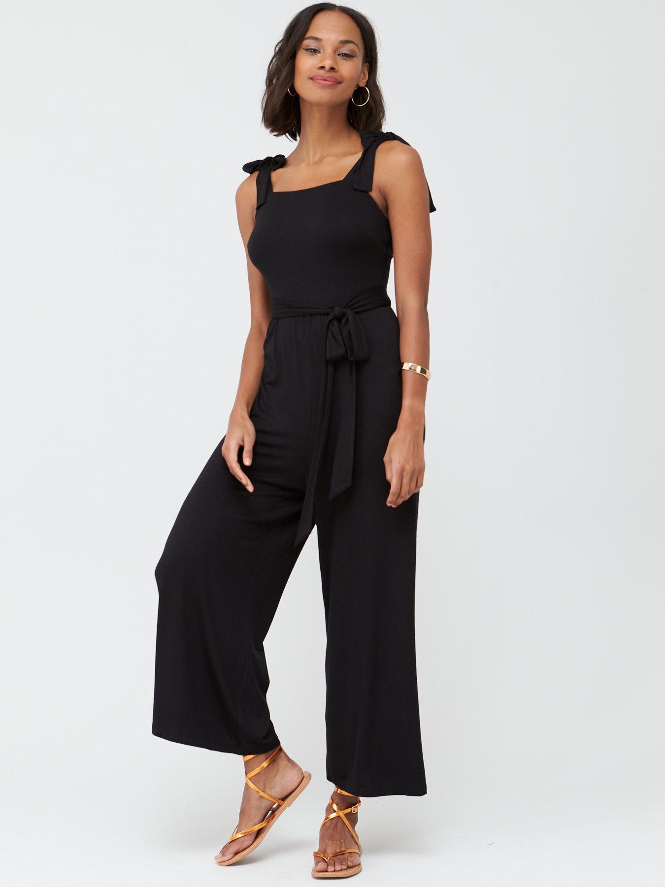 jersey black jumpsuit