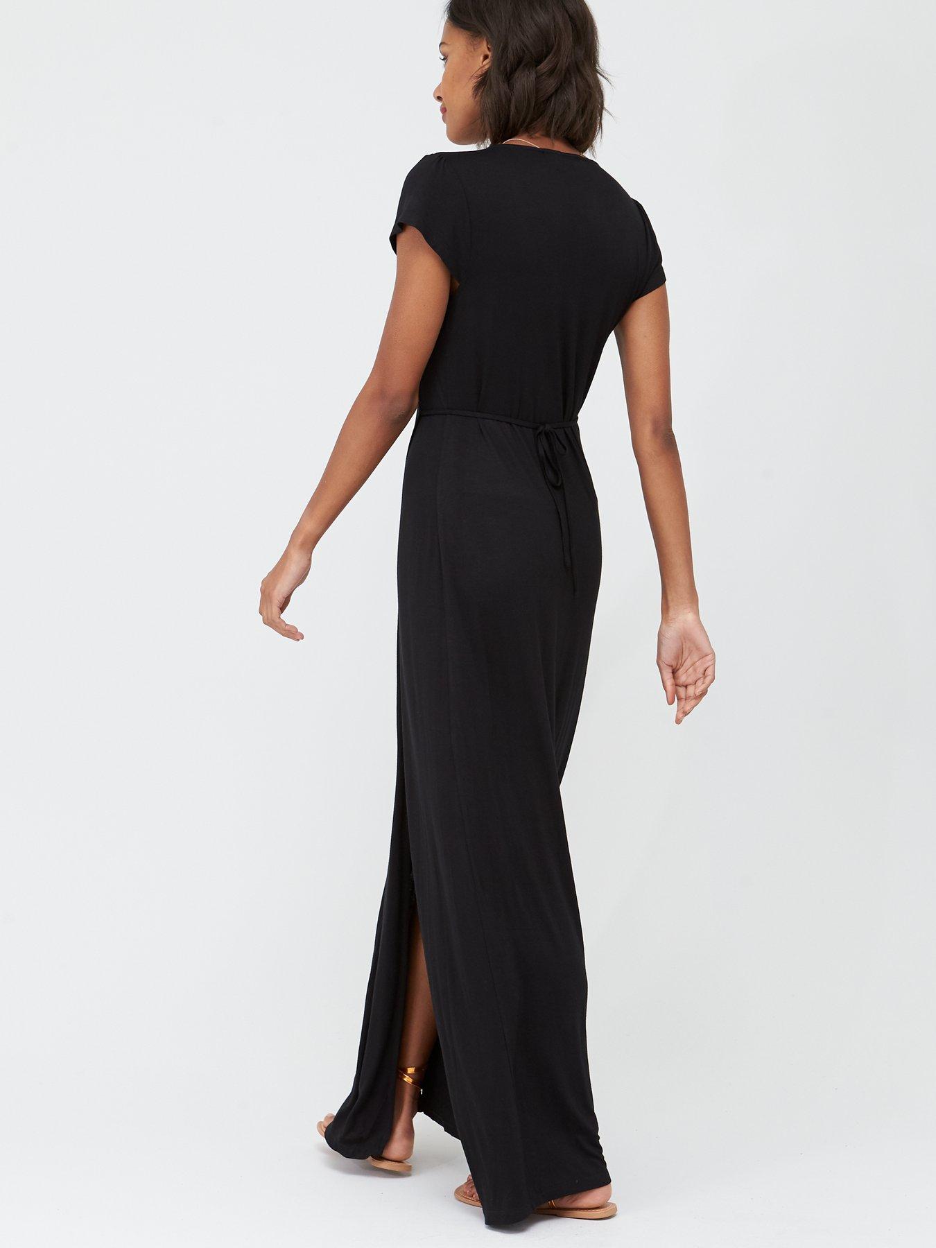 black casual maxi dress uk