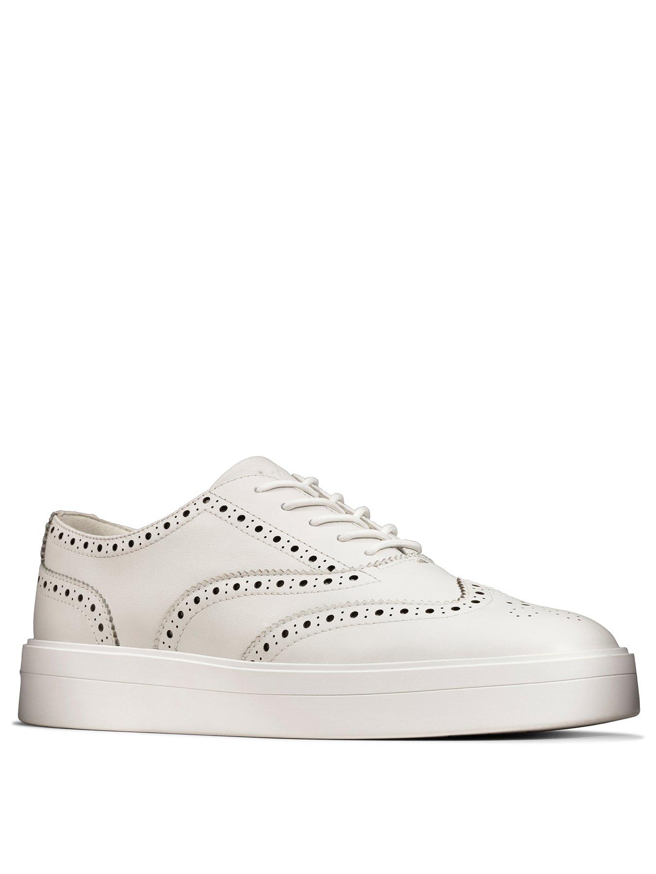 clarks white trainers