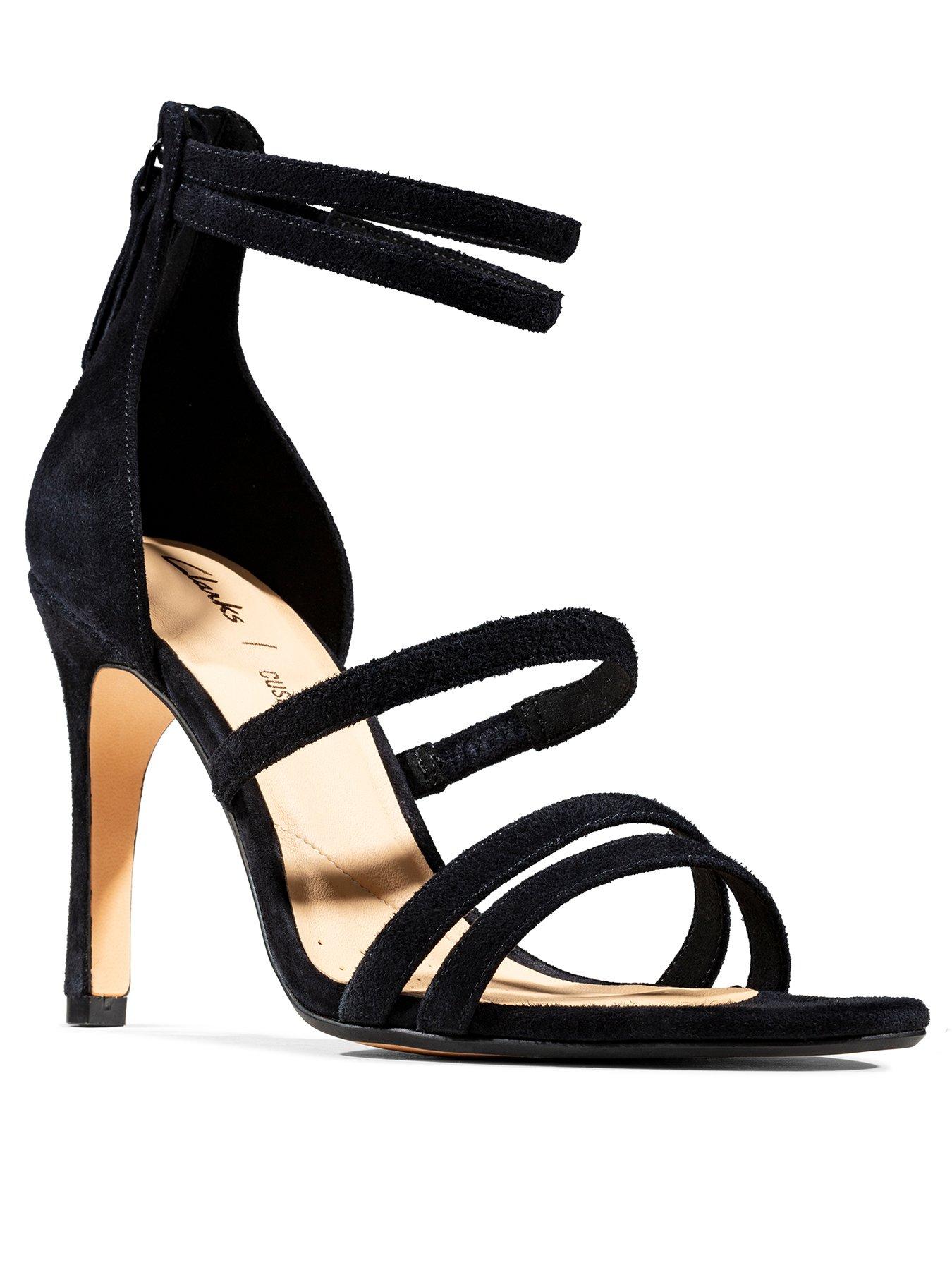 clarks black suede sandals