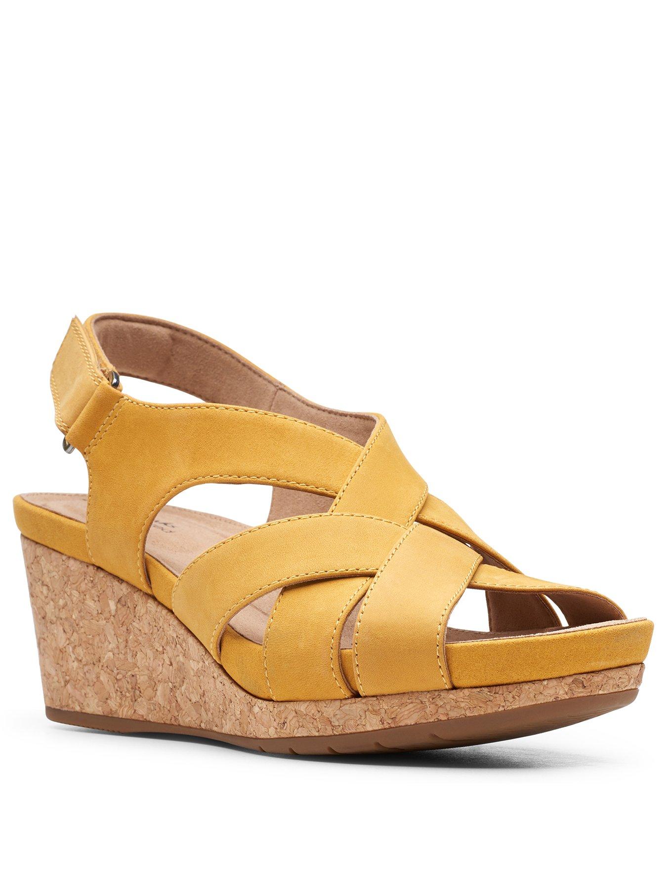 clarks yellow sandals