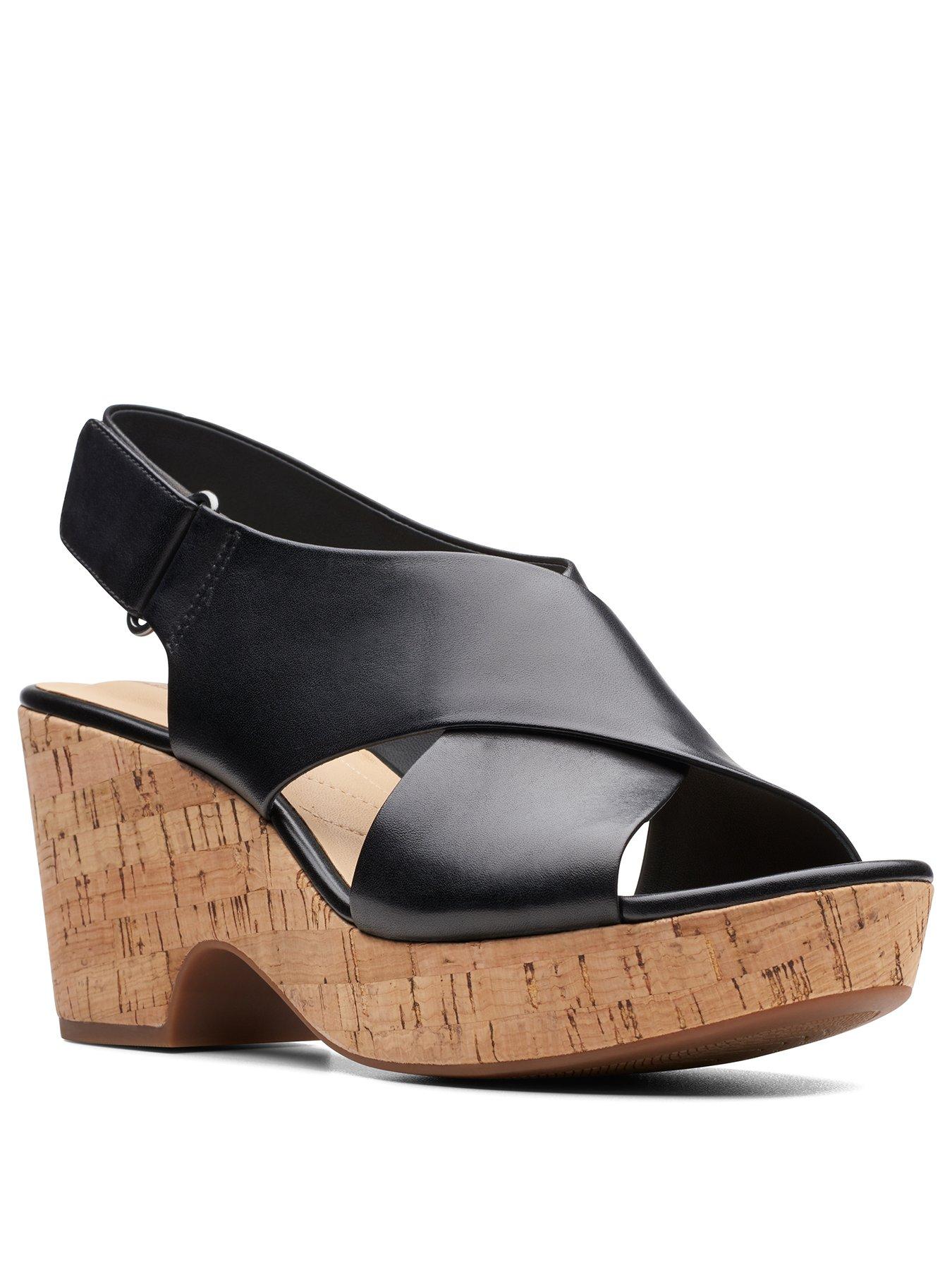 clarks wide fit wedges