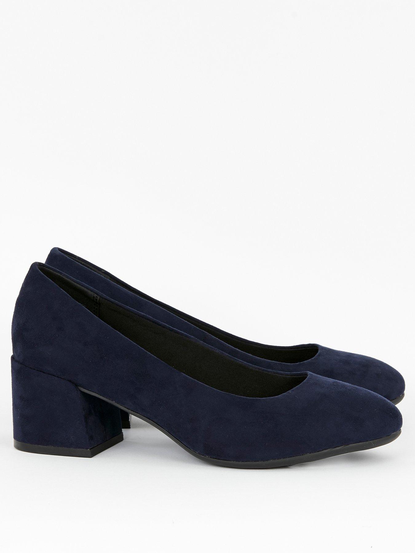 wide fit navy court shoes uk