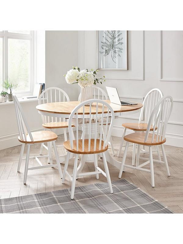 Extending Dining Table 6 Chairs, New Haven Dining Table And 6 Windsor Side Chairs Uk