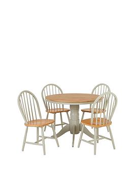 Product photograph of Very Home New Kentucky 100 Cm Round Dining Table 4 Chairs from very.co.uk