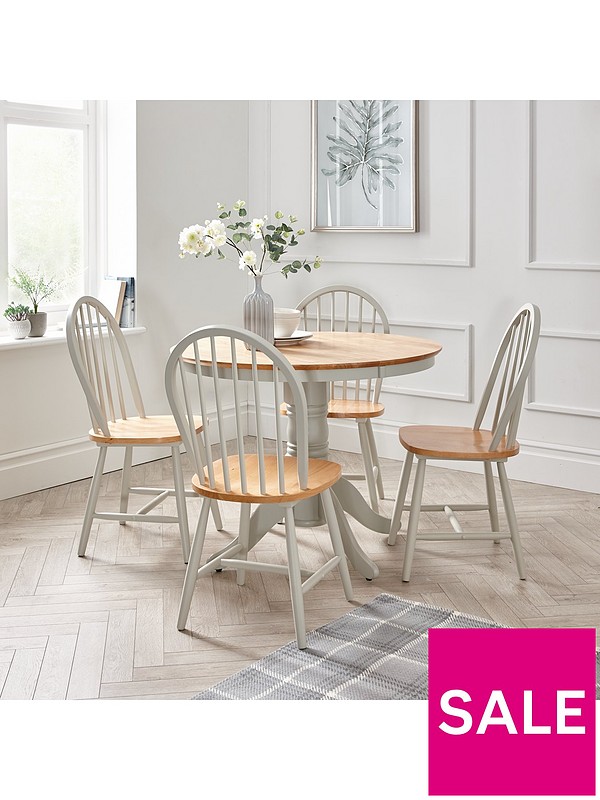 New Cky 100 Cm Round Dining Table, Dining Room Chairs Set Of 4 Under 100
