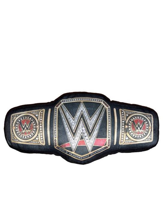 front image of wwe-champion-belt-shape-cushion