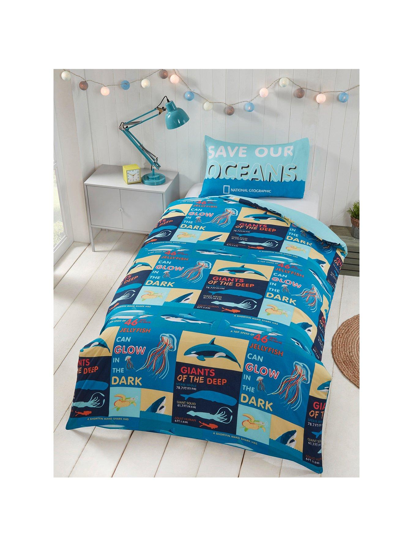 National Geographic Ocean Life Glow In The Dark Single Duvet Cover