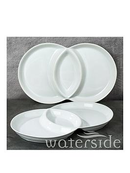 Product photograph of Waterside Set Of Two 3-section Serving Dish from very.co.uk