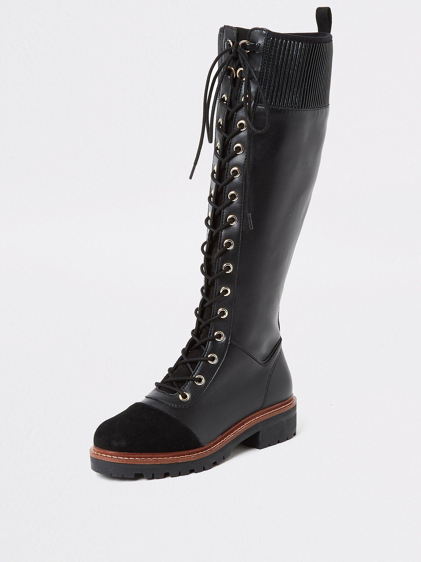 lace up knee high boots uk