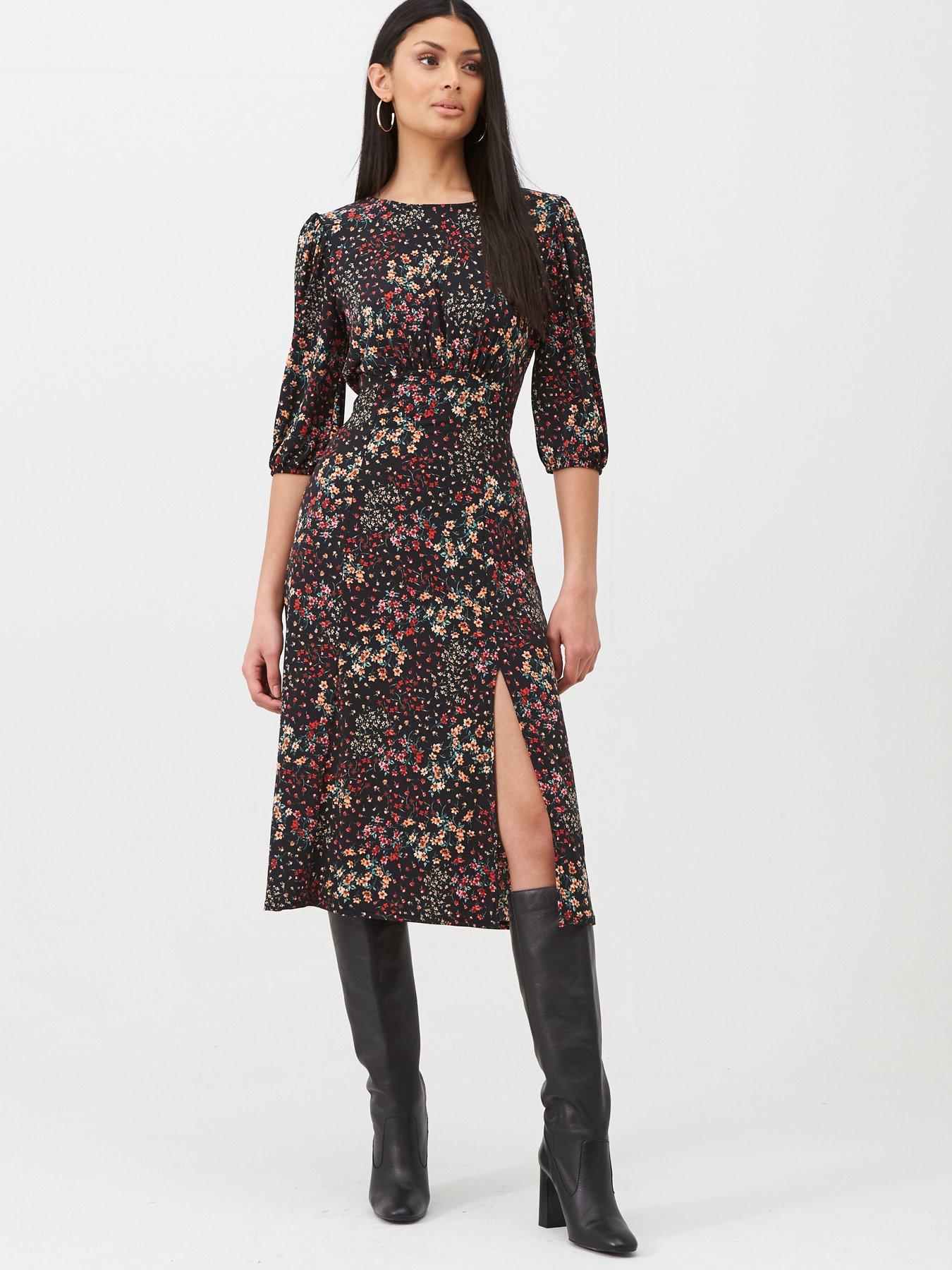 oasis ditsy midi dress