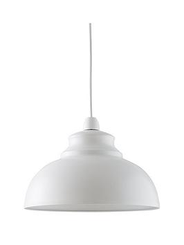 Product photograph of Everyday Dome Spun Metal Shade - White from very.co.uk
