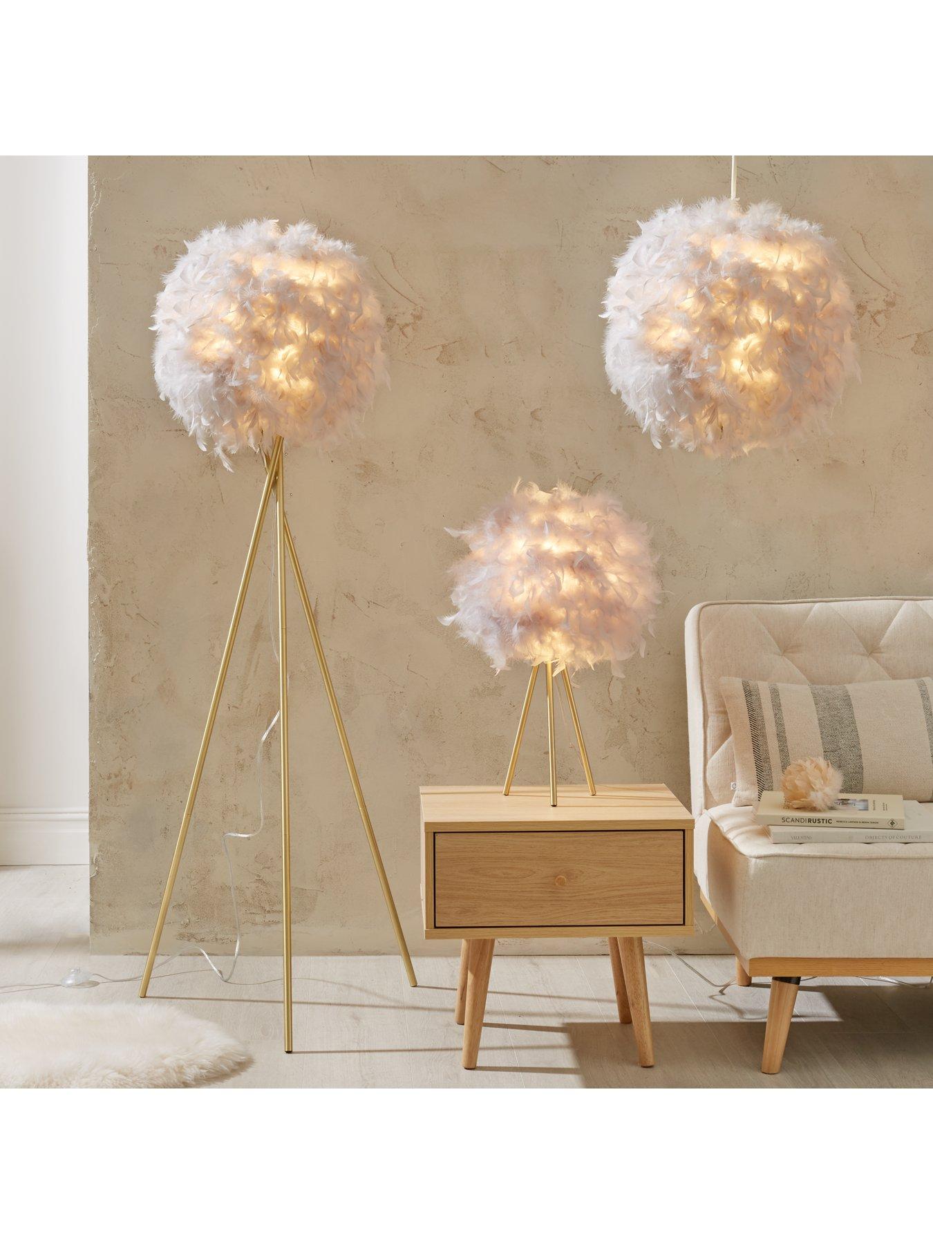 Fluffy feather online light shade