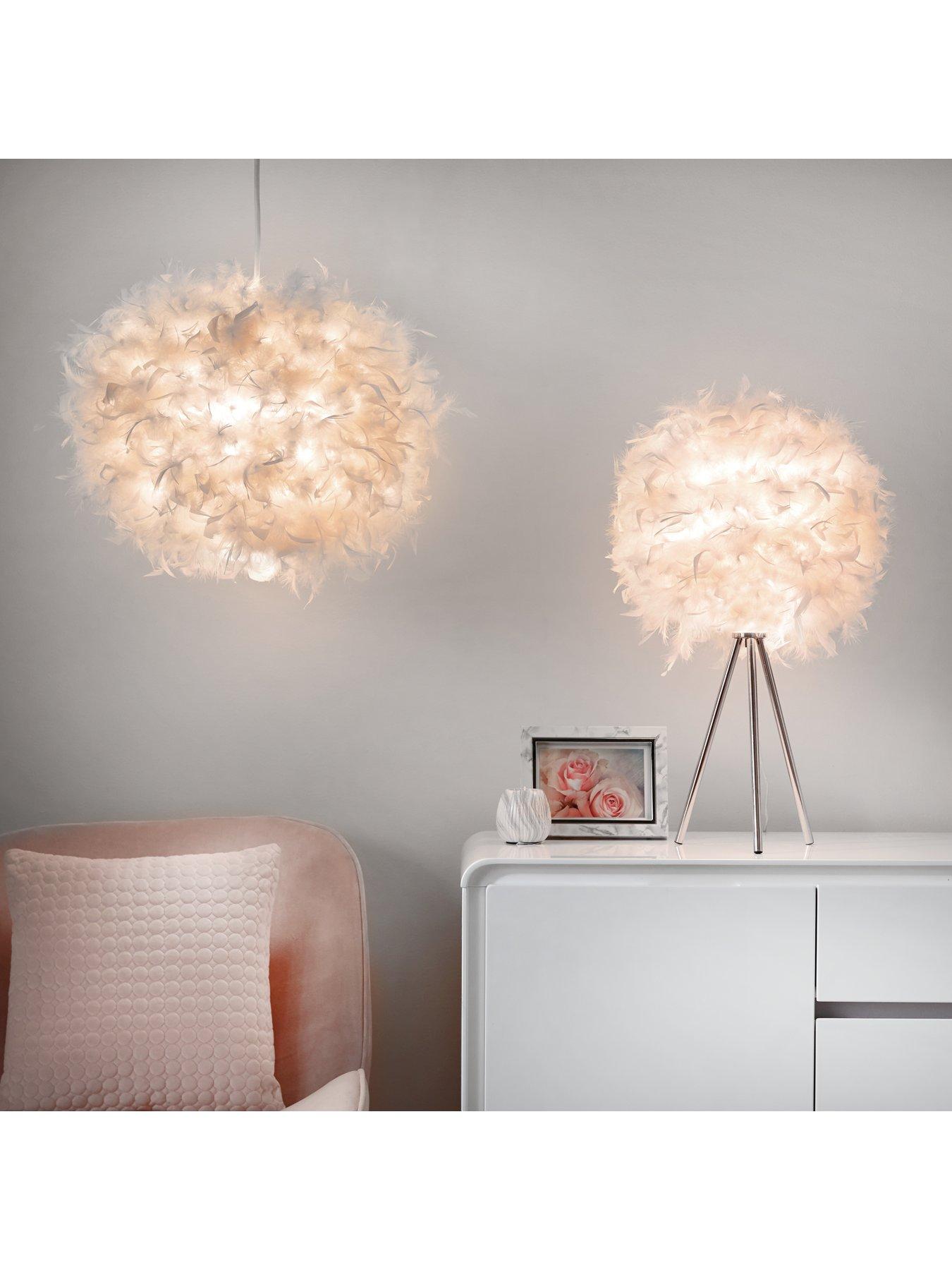 Buy White Feather Easy Fit Lamp Shade from Next Ireland