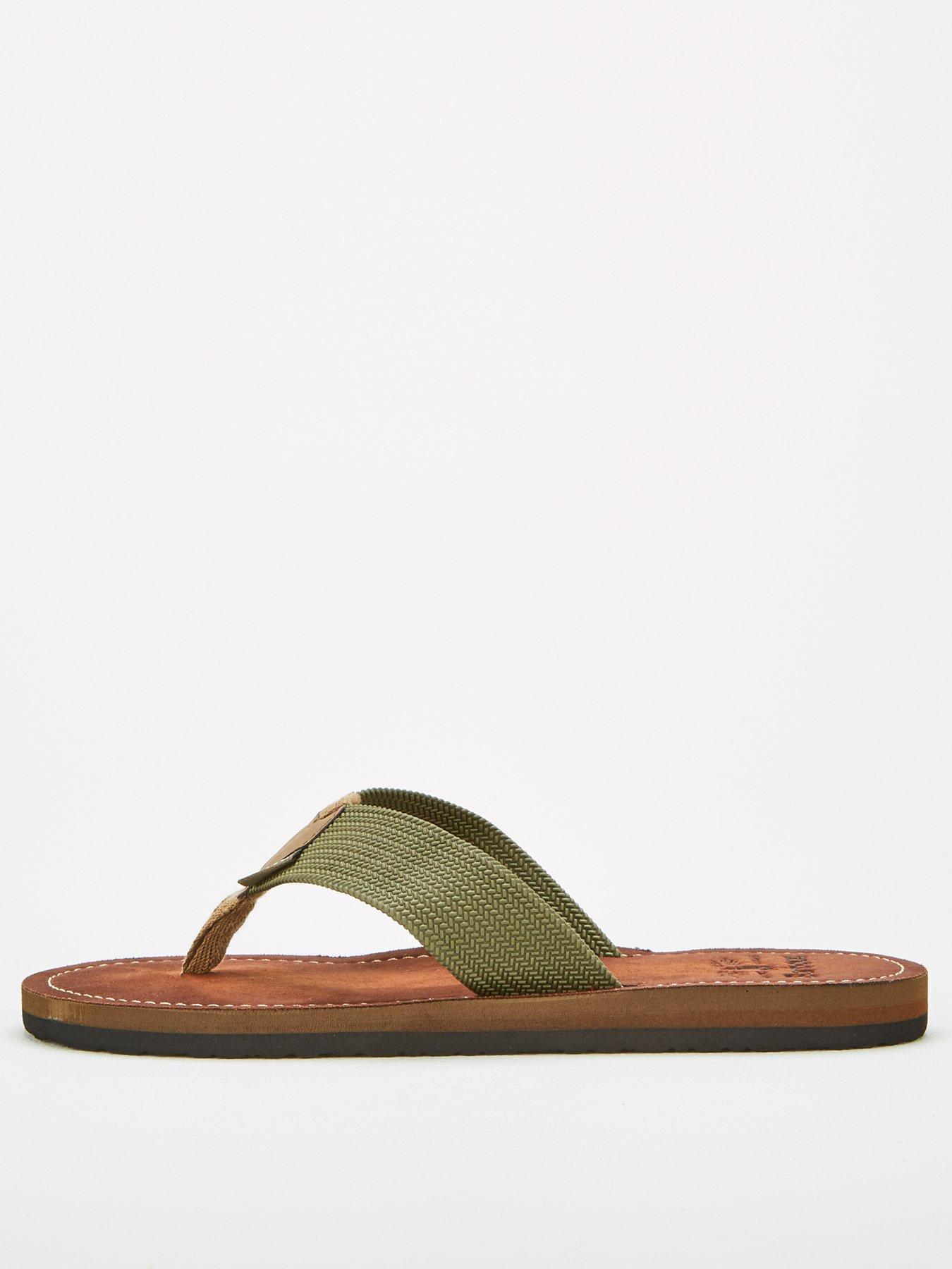 Image 3 of 6 of Barbour Toeman Beach Flip Flops - Green
