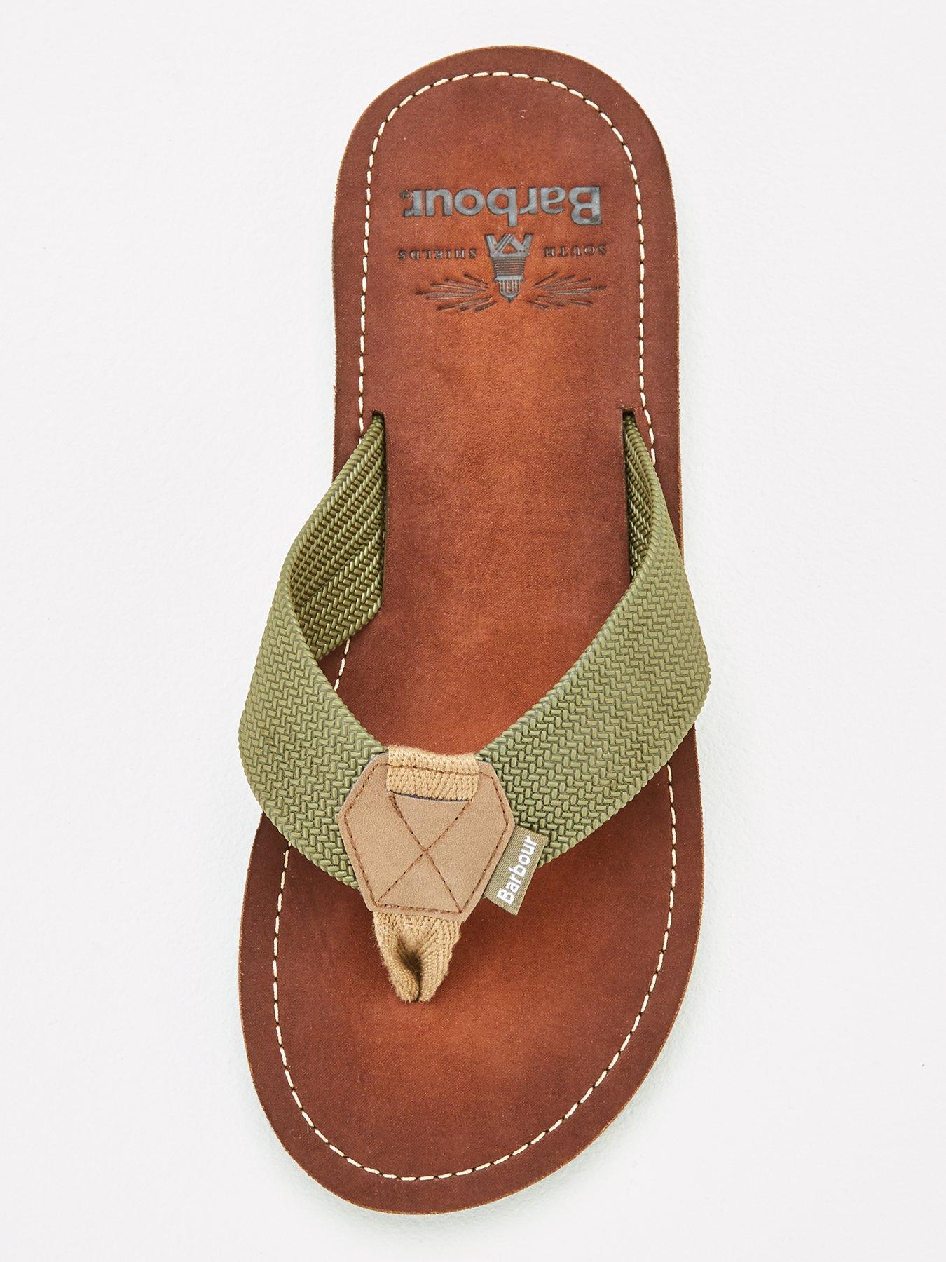 Image 4 of 6 of Barbour Toeman Beach Flip Flops - Green