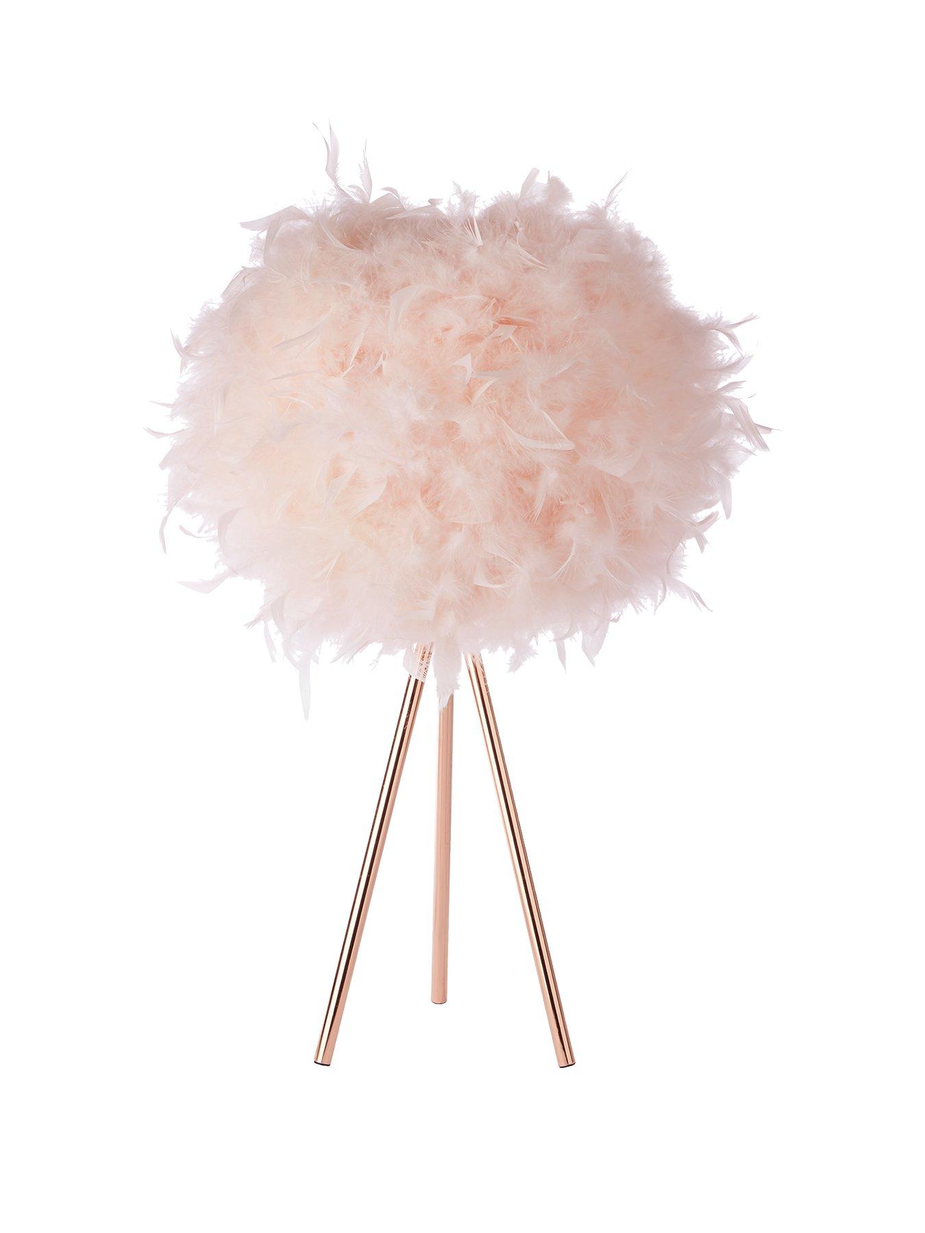 Pink feather best sale table lamp