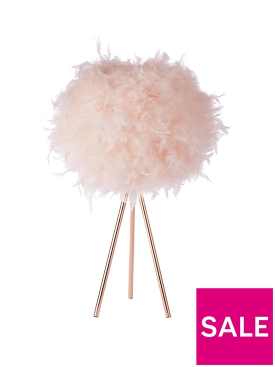 front image of ellie-table-lamp-blush