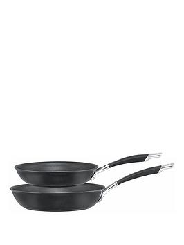 Product photograph of Circulon Hard Anodised Frying Pan Twin Pack from very.co.uk