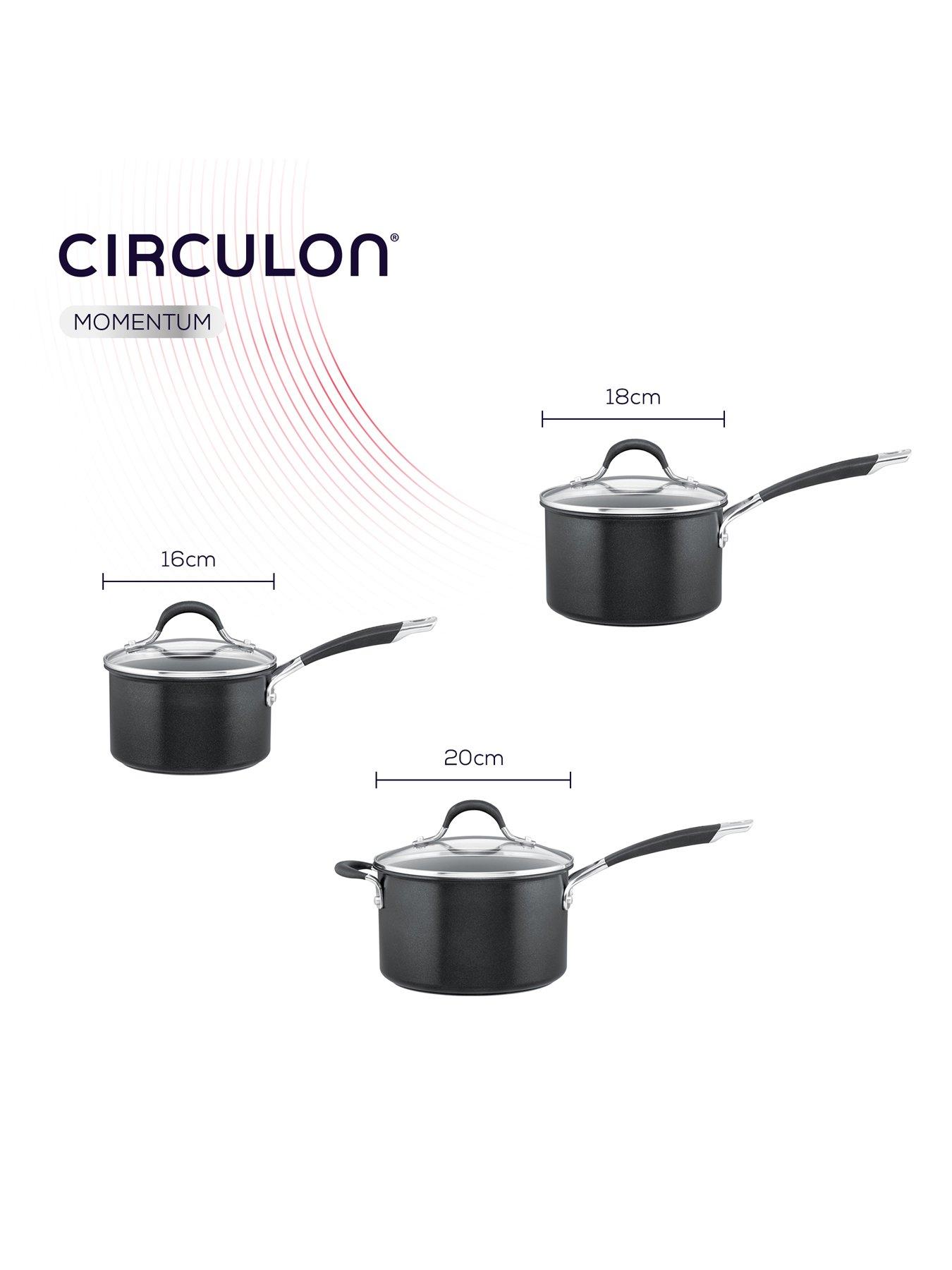 Image 2 of 8 of Circulon Momentum Hard-Anodised 3-Piece Pan Set