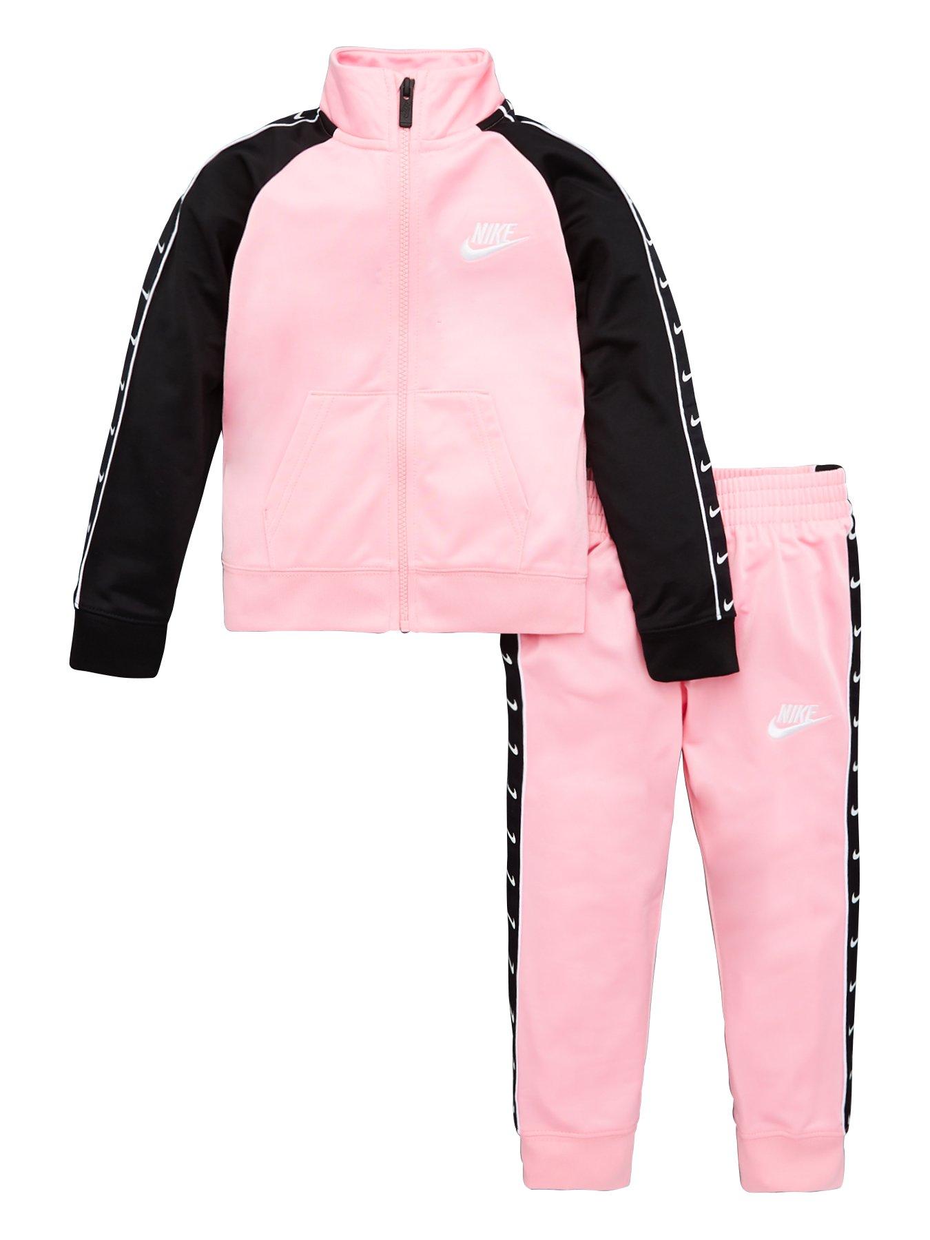 pink nike tape tracksuit