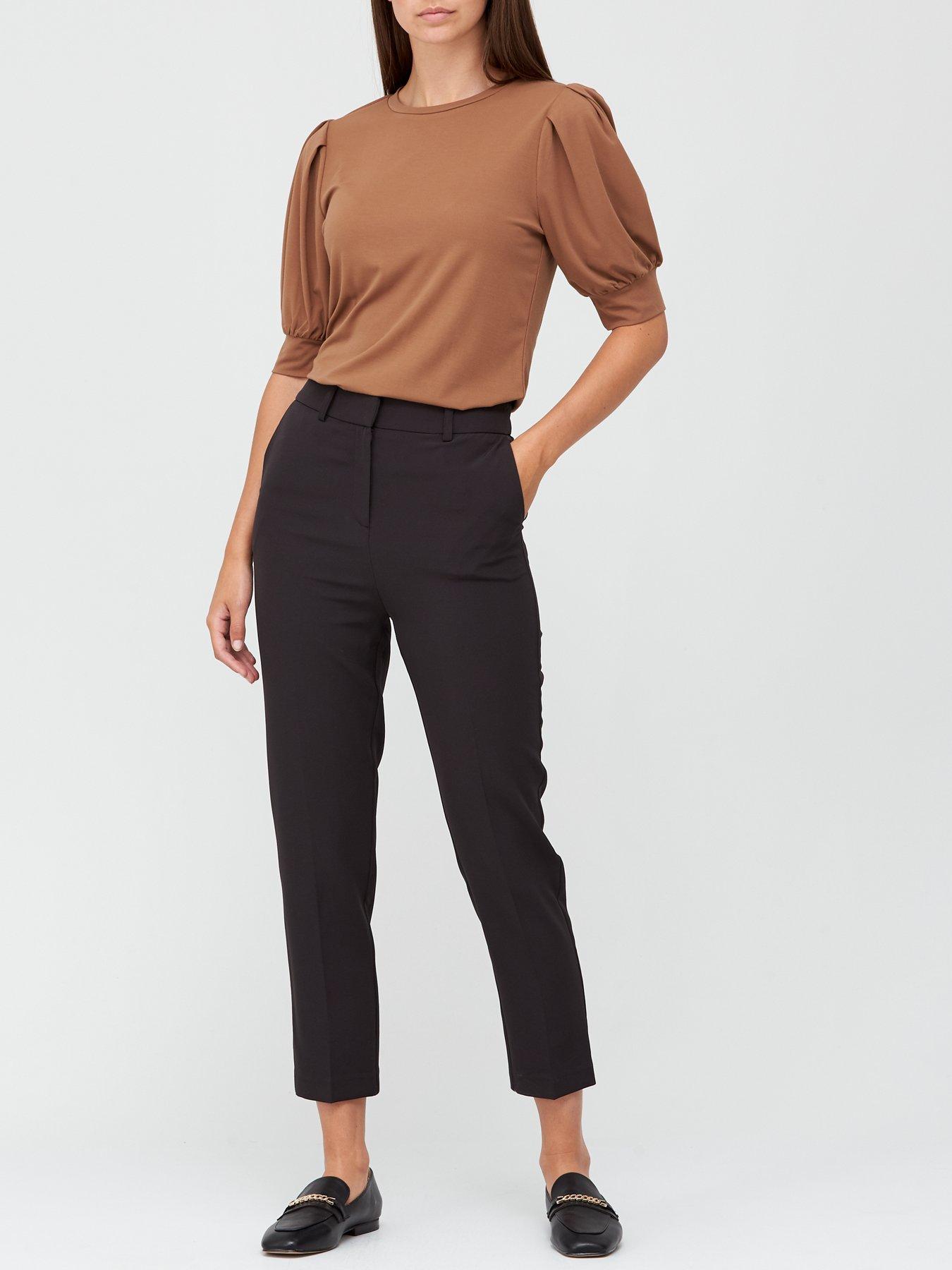 womens black ankle grazer trousers