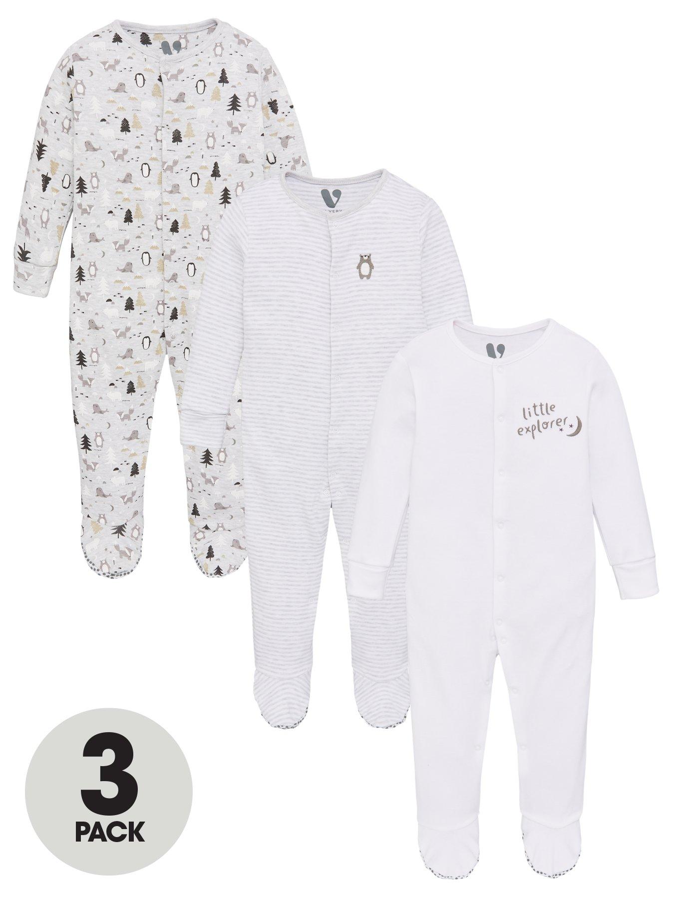 V By Very Baby Unisex 3 Pack Little Explorer Sleepsuits review