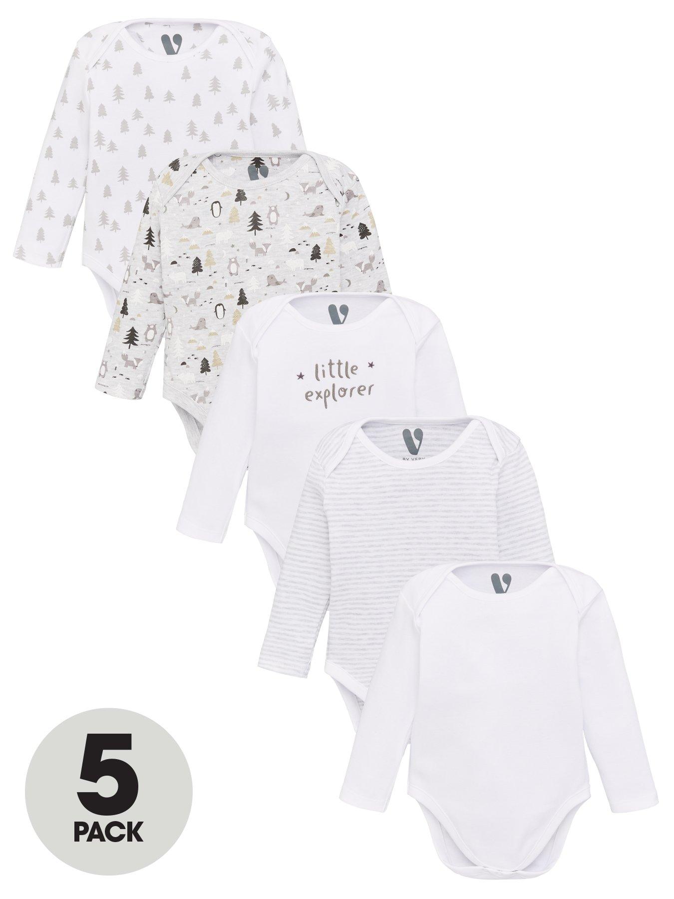 V By Very Baby Unisex 5 Pack Little Explorer Bodysuits review