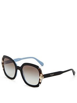 prada oversize sunglasses - black azure/spotted brown