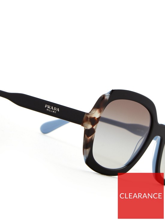 back image of prada-oversize-sunglasses-black-azurespotted-brown