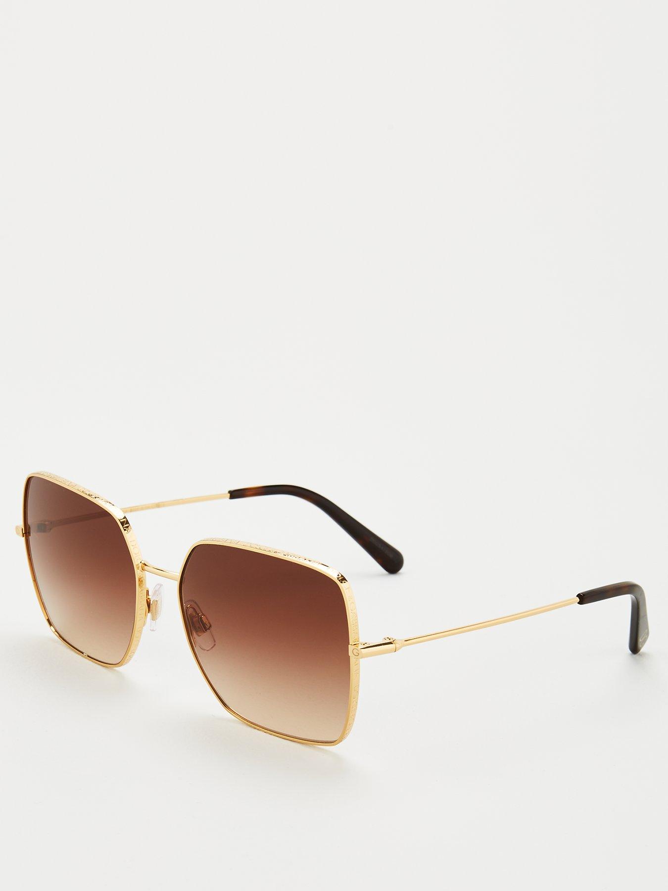 Dolce Gabbana Square Sunglasses Gold Very