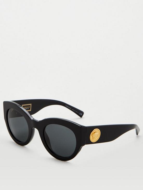 stillFront image of versace-round-sunglasses-black